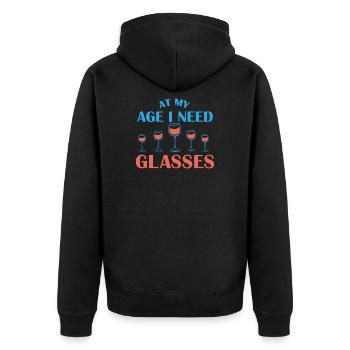 Vin Vieux Lunettes Cadeau Rengaine - Veste à capuche bio Premium Unisexe - noir - Dos - Nico (187cm)