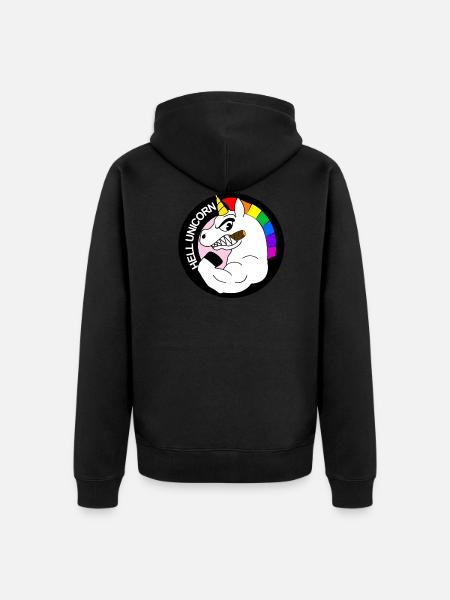 Einhorn - Unisex Premium Bio Zip Hoodie - Schwarz
