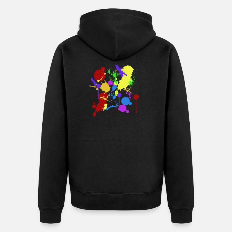 taches de couleur - Veste à capuche bio Premium Unisexe - noir