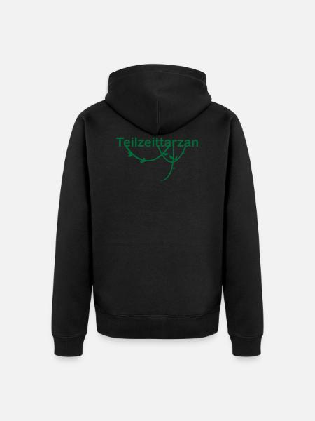 Teilzeittarzan mit Liane - Unisex Premium Bio Zip Hoodie - Schwarz