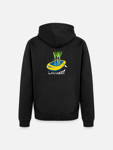 LAUCHBOOT Lauchkörper Schlauchboot Geschenkidee - Unisex Premium Bio Zip Hoodie - Schwarz