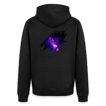 Weltall Geschenkidee galaxie milchstraße - Unisex Premium Bio Zip Hoodie - Schwarz - Hinten - Nico (187cm)