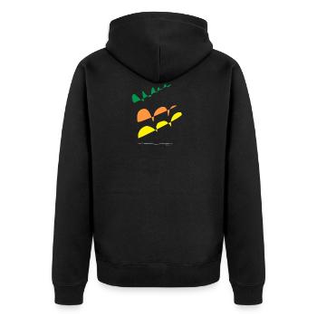 Line color - Unisex Premium Bio Zip Hoodie - Schwarz - Hinten - Nico (187cm)