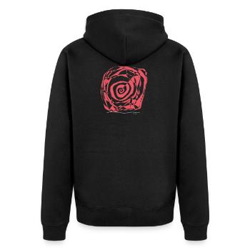 Line color - Unisex Premium Bio Zip Hoodie - Schwarz - Hinten - Nico (187cm)