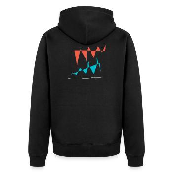 Distance de conception abstraite des falaises - Veste à capuche bio Premium Unisexe - noir - Dos - Nico (187cm)