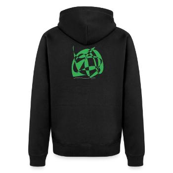 Abstract design Nudeln mit basilikum und Salbei - Unisex Premium Bio Zip Hoodie - Schwarz - Hinten - Nico (187cm)