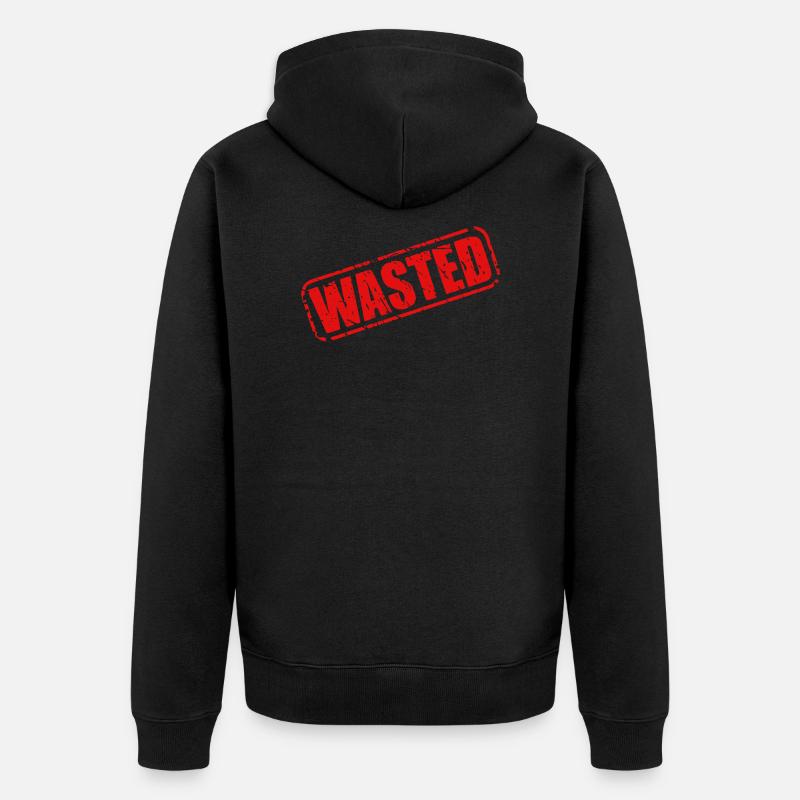 déchets impression de timbres - Veste à capuche bio Premium Unisexe - noir