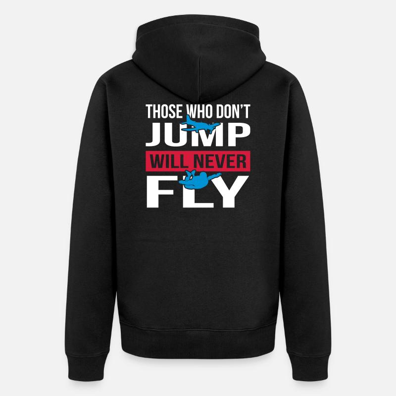 Will Never Fly Skydive - Unisex Premium Bio Zip Hoodie - Schwarz