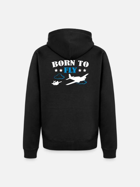 Born To Fly Skydive - Unisex Premium Organic Zip Hoodie - black