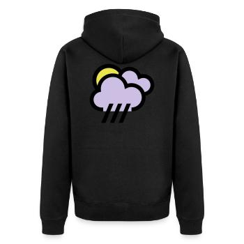 nuageux avec icône de chills icône météo - Veste à capuche bio Premium Unisexe - noir - Dos - Nico (187cm)