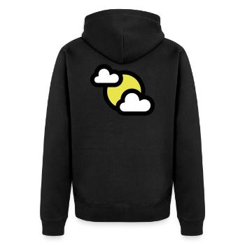 Icône météo ou icône partiellement couverte - Veste à capuche bio Premium Unisexe - noir - Dos - Nico (187cm)