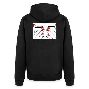 Visage ongle rouge - Veste à capuche bio Premium Unisexe - noir - Dos - Nico (187cm)
