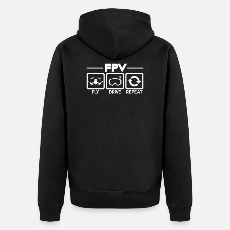 FPV - Unisex Premium Bio Zip Hoodie - Schwarz