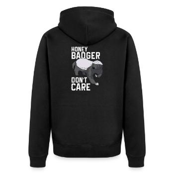 Honey badger - Unisex Premium Organic Zip Hoodie - black - Back - Nico (187cm)