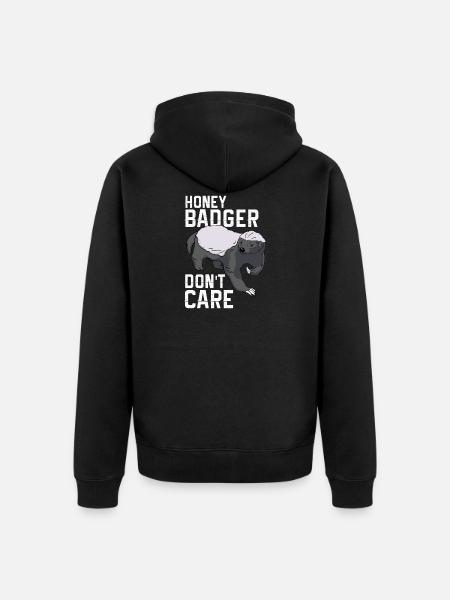 Honig Dachs - Unisex Premium Bio Zip Hoodie - Schwarz