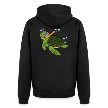 Sea turtle turtles reptiles amphibians - Unisex Premium Organic Zip Hoodie - black - Back - Nico (187cm)