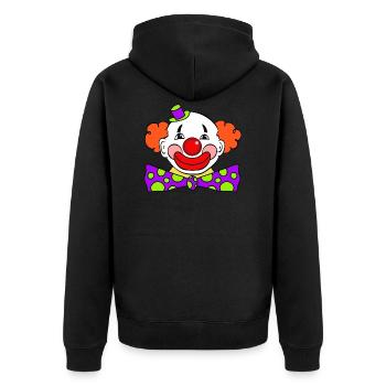 Clown - Unisex Premium Bio Zip Hoodie - Schwarz - Hinten - Nico (187cm)