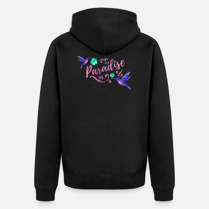 Aquarelle de paradis - Veste à capuche bio Premium Unisexe - noir