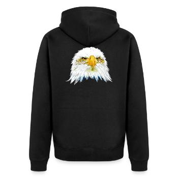 gxp eagle bald eagle vector art - Unisex Premium Organic Zip Hoodie - black - Back - Nico (187cm)