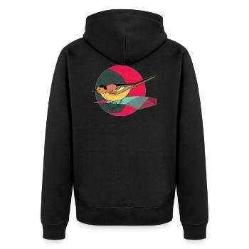 Colorful bird - Unisex Premium Organic Zip Hoodie - black - Back - Nico (187cm)