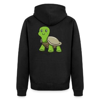 Tortue cadeau animaux nature dessin animé enfants mignons - Veste à capuche bio Premium Unisexe - noir - Dos - Nico (187cm)