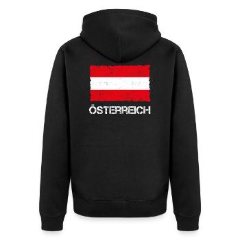Autriche - Veste à capuche bio Premium Unisexe - noir - Dos - Nico (187cm)