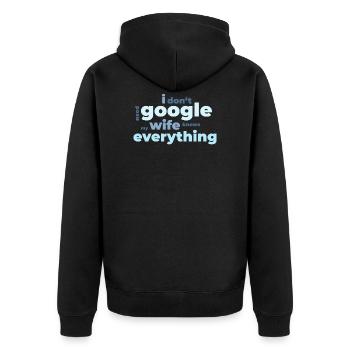 Je n'ai pas besoin de Google ma femme sait tout - Veste à capuche bio Premium Unisexe - noir - Dos - Nico (187cm)