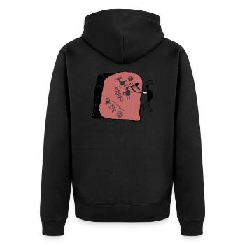 Cave artist - Unisex Premium Organic Zip Hoodie - black - Back - Nico (187cm)