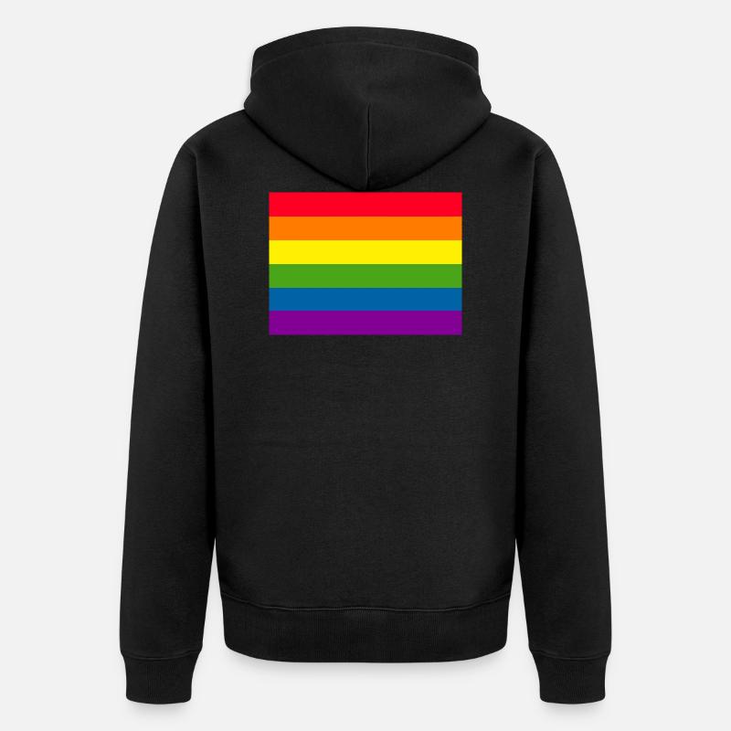 Drapeau de la gay pride - Veste à capuche bio Premium Unisexe - noir