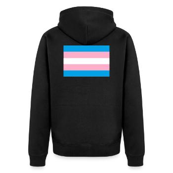 Transgender Pride Flag - Unisex Premium Organic Zip Hoodie - black - Back - Nico (187cm)