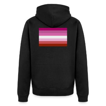 Lesbian Pride Flag - Unisex Premium Organic Zip Hoodie - black - Back - Nico (187cm)