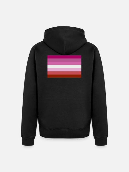 Lesbian Pride Flag - Unisex Premium Organic Zip Hoodie - black