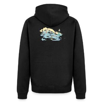 summer contest - Unisex Premium Organic Zip Hoodie - black - Back - Nico (187cm)
