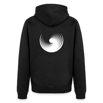 Geometrische Form - Unisex Premium Bio Zip Hoodie - Schwarz - Hinten - Nico (187cm)