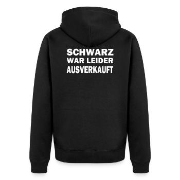 schwarz war leider ausverkauft - Unisex Premium Bio Zip Hoodie - Schwarz - Hinten - Nico (187cm)