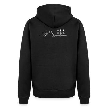 Agriculture - Unisex Premium Organic Zip Hoodie - black - Back - Nico (187cm)