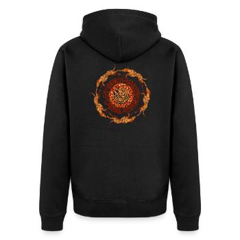 Moderne keltische Greyhounds, die Hecks jagen - Unisex Premium Bio Zip Hoodie - Schwarz - Hinten - Nico (187cm)