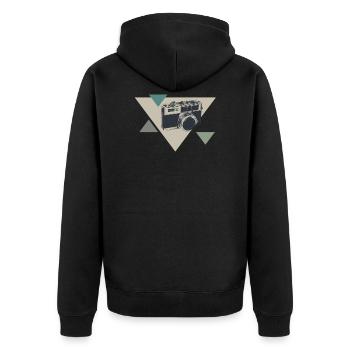 appareil photo - Veste à capuche bio Premium Unisexe - noir - Dos - Nico (187cm)