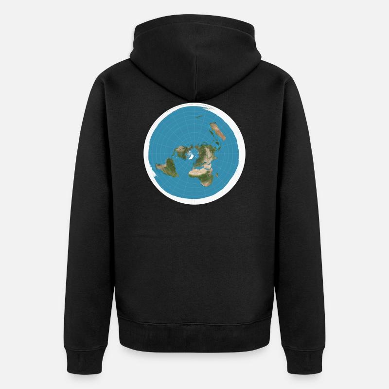 Carte de la terre plate - Veste à capuche bio Premium Unisexe - noir