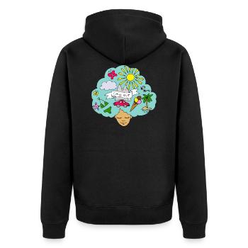 Summer is here! - Unisex Premium Organic Zip Hoodie - black - Back - Nico (187cm)