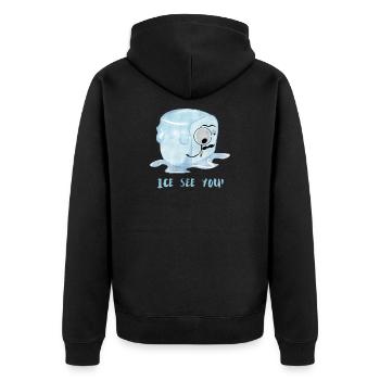 Ice see you! - Unisex Premium Organic Zip Hoodie - black - Back - Nico (187cm)
