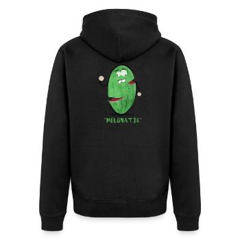 Melonatic - Unisex Premium Organic Zip Hoodie - black - Back - Nico (187cm)
