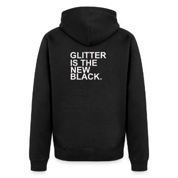 Glitter schwarz verkleidung Theater drag queen - Unisex Premium Bio Zip Hoodie - Schwarz - Hinten - Nico (187cm)