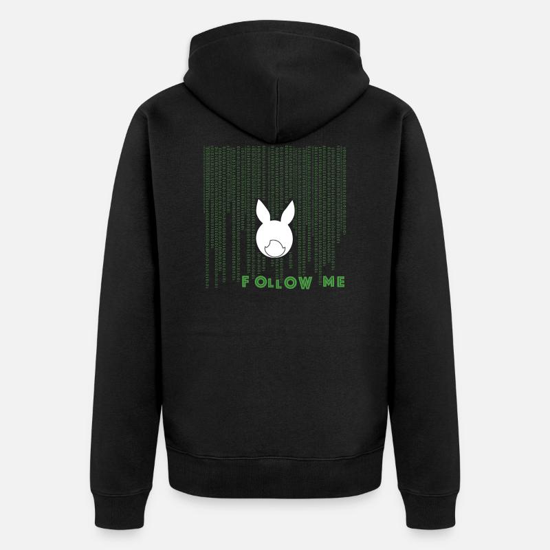 white rabbit - Unisex Premium Bio Zip Hoodie - Schwarz