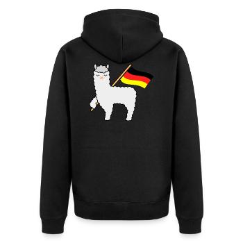 Coupe du monde Alpaca Allemagne - Veste à capuche bio Premium Unisexe - noir - Dos - Nico (187cm)