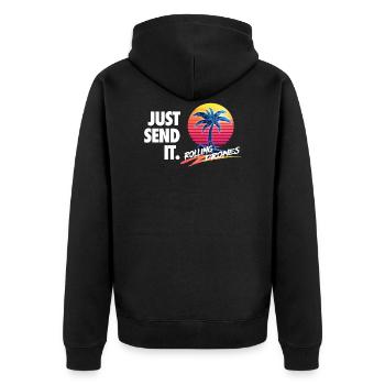 Just Send It @ RollingDrones - Unisex Premium Organic Zip Hoodie - black - Back - Nico (187cm)
