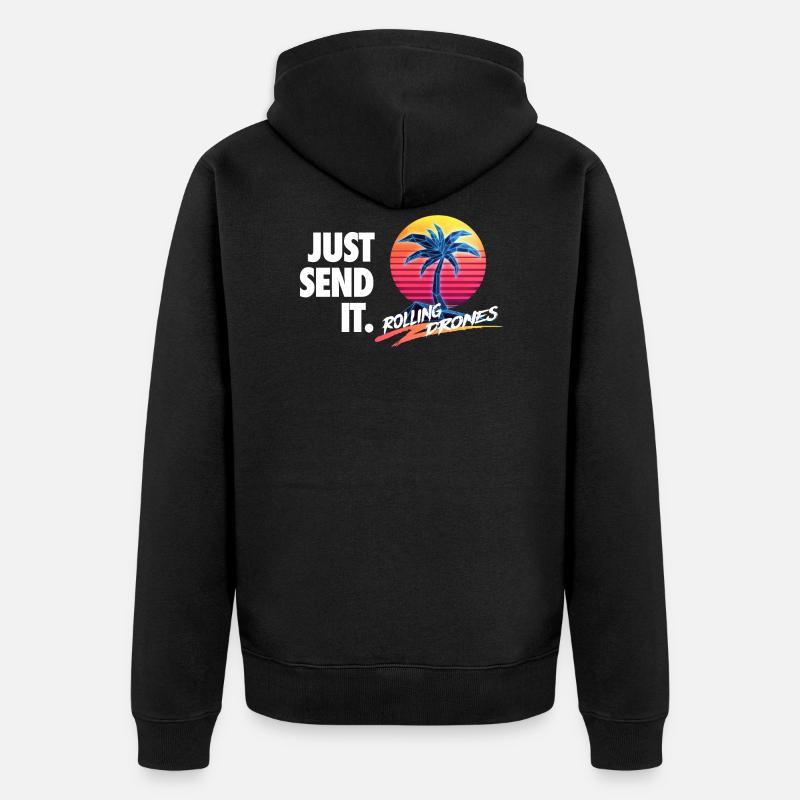 Senden Sie es einfach @ RollingDrones - Unisex Premium Bio Zip Hoodie - Schwarz