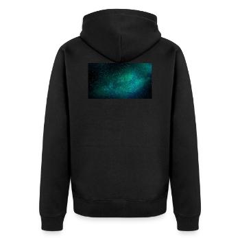 Starry sky turquoise - Unisex Premium Organic Zip Hoodie - black - Back - Nico (187cm)