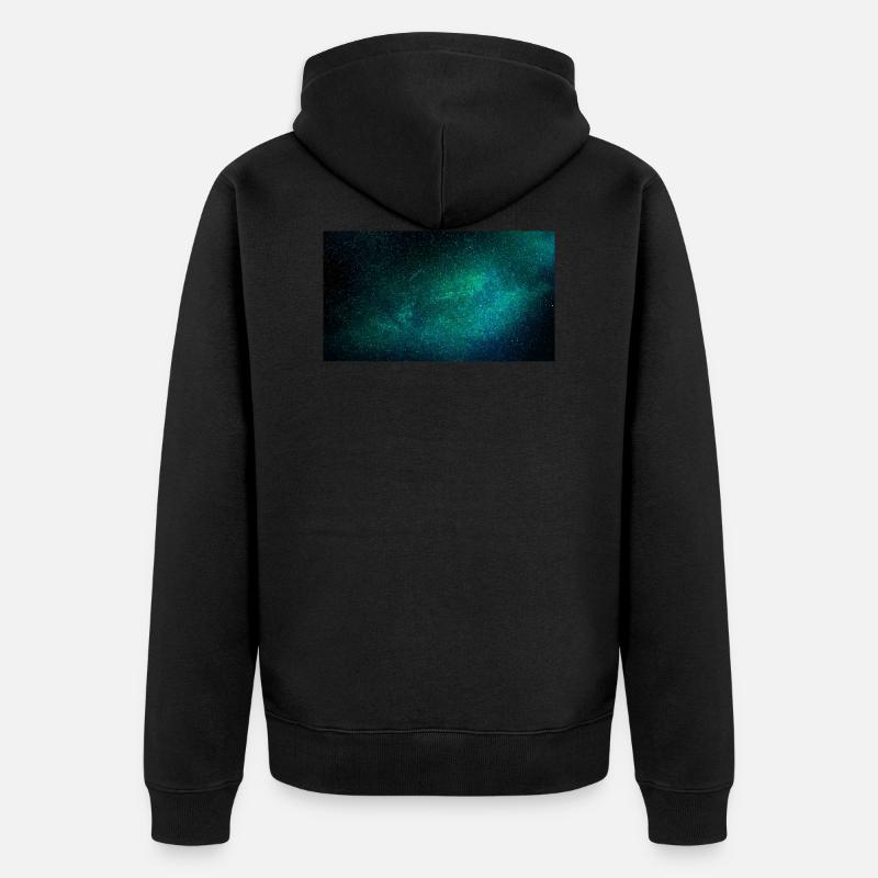 Ciel étoilé turquoise - Veste à capuche bio Premium Unisexe - noir