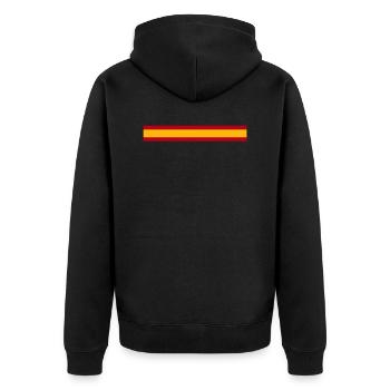 ESP-FLAGGE - Unisex Premium Bio Zip Hoodie - Schwarz - Hinten - Nico (187cm)